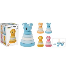 Stapelspel Dieren van hout 14x8,5x8,5cm 18maand+
