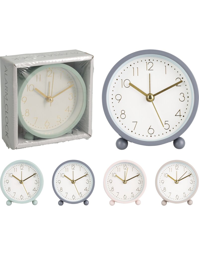 Wekker Ø10cm 4 assorti kleur