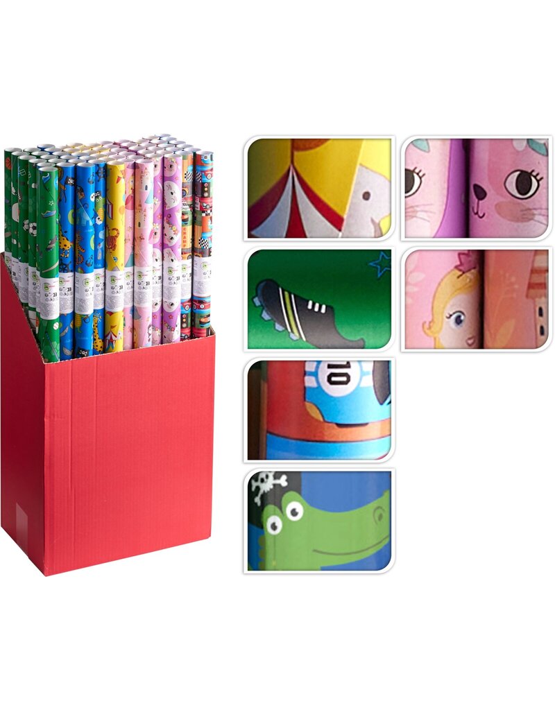 Inpakpapier Kind 200x70cm 6 assorti design