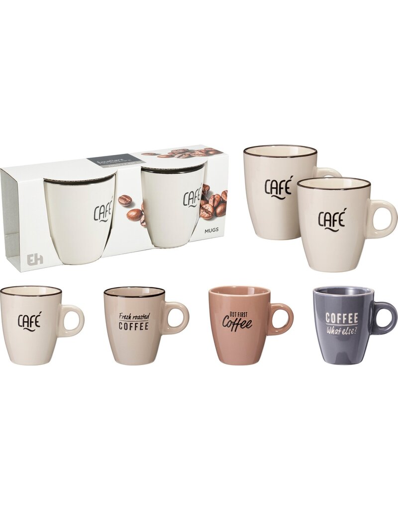 Beker Aardewerk Gres 220ml set van 2 stuks 4 ass kleur