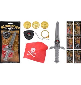 Piratenset op kaart à 31,5x15cm 6 assorti