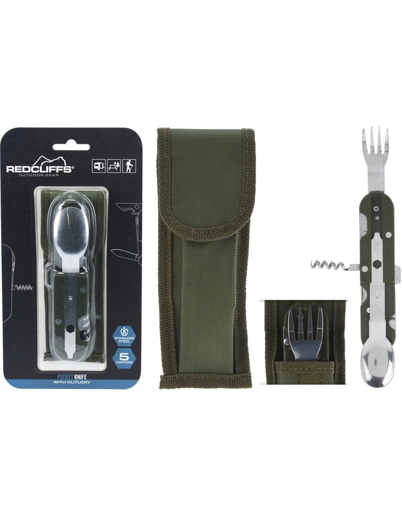 Redcliffs Zakmes 14cm met bestek en 5 functies