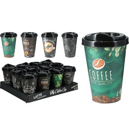 Koffiebeker PP 400ml 4 assorti design