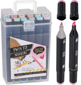 Markers duo set van 18 stuks 2 assorti kleur