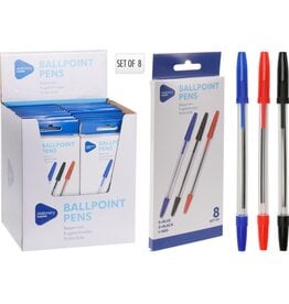 Balpennen in 3 Kleuren set van 8 stuks