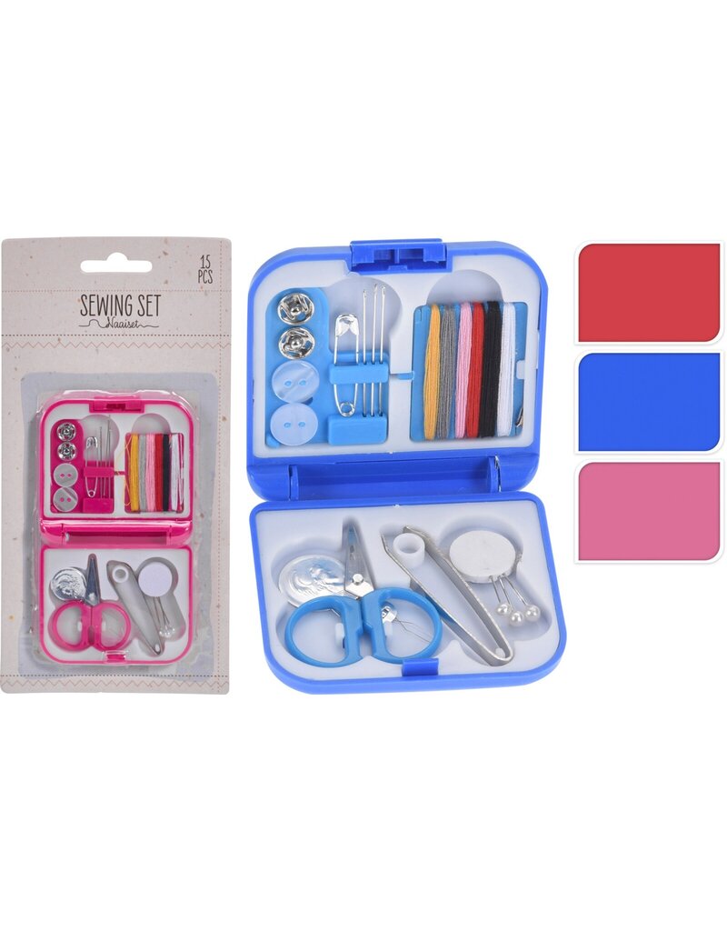 Naaigarnituurset 15 delig 3 assorti kleur