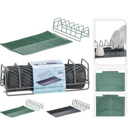 Afdruiprek Metaal met Siliconenmat 39cm TPE  2 assorti kleur