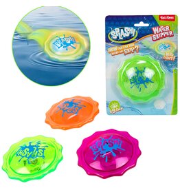 Disc Water Skipper met licht 9cm 3 assorti kleur