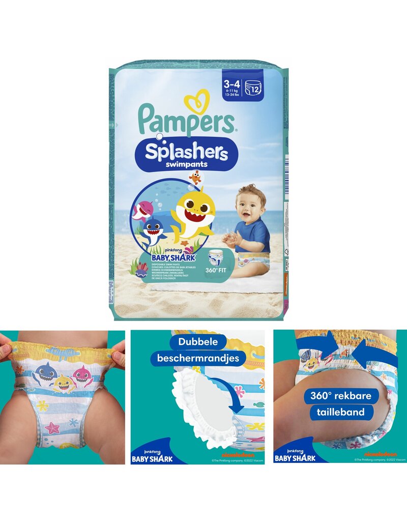 Pampers Splashers Zwemluiers maat 3-4 (6-11kg) 12 stuks