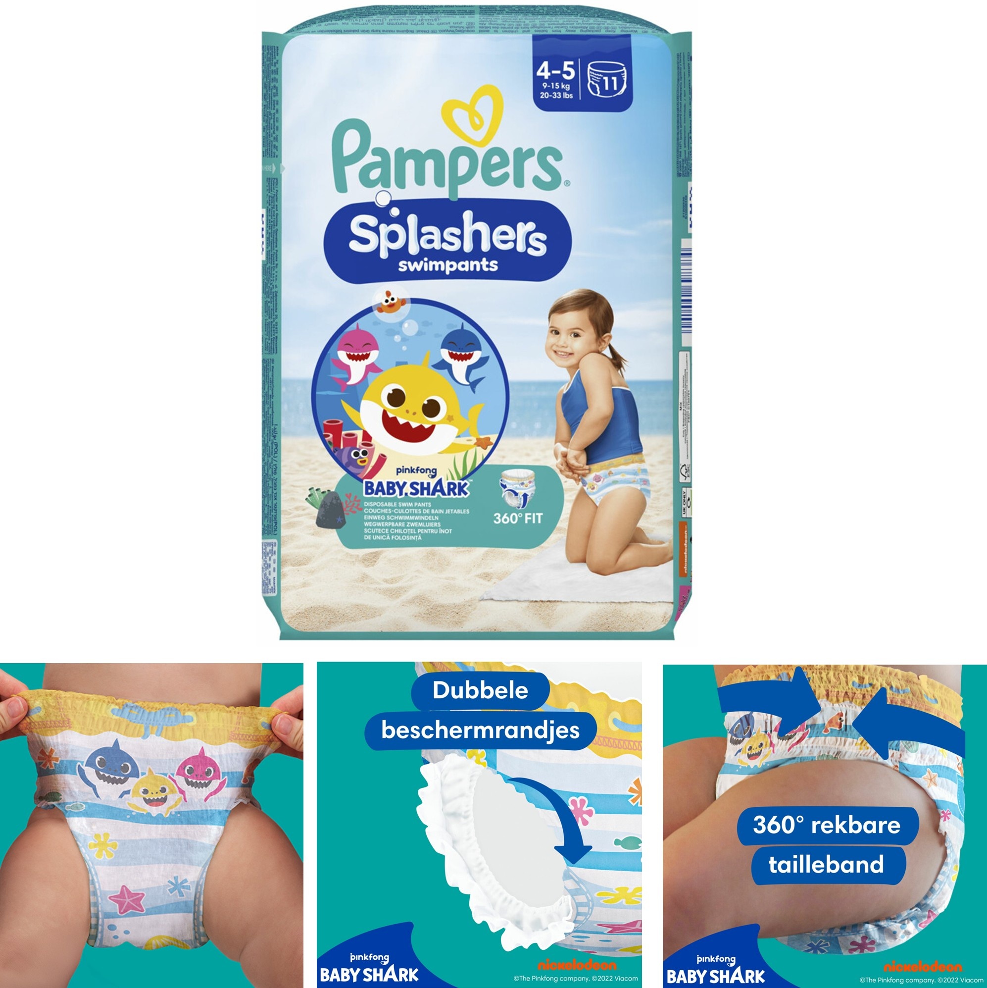 Pampers Splashers Zwemluiers Maat 4-5 (9-15 kg) 11 stuks