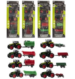 DieCast Tractorset 7cm 4 delig 4 assorti