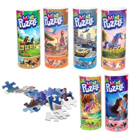 Legpuzzel 14x10cm in koker 35 stukjes 6 assorti