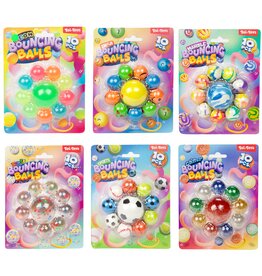 Fun Stuiterballen 10 stuks op kaart 17x13x4cm 6 assorti