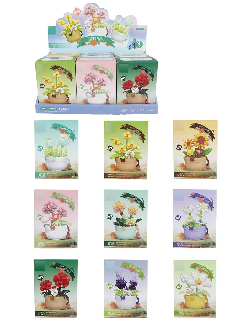 Bouwstenen Plant in Pot 173-220 delig 9 assorti