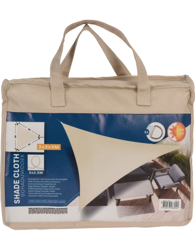 Schaduwdoek Driehoek 3x3x3meter Creme