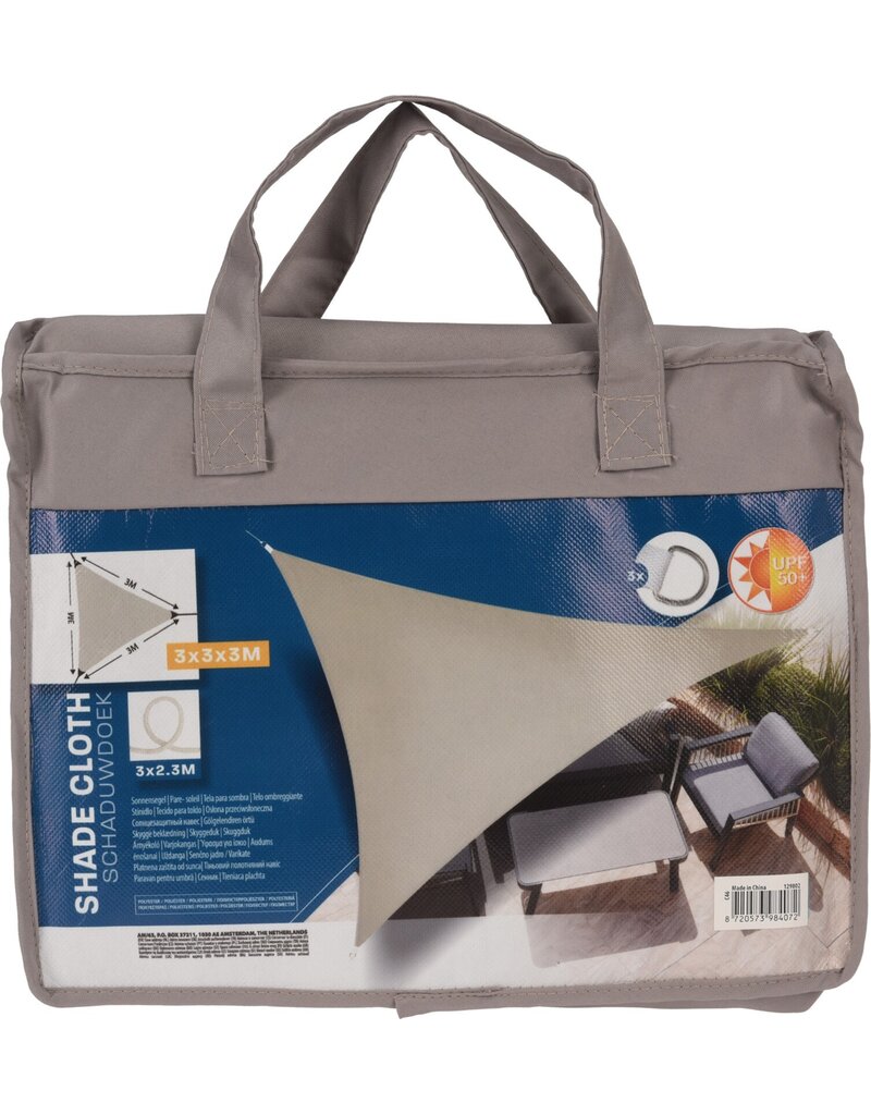 Schaduwdoek Driehoek 3x3x3meter Taupe