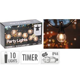 Pro Garden Feestverlichting 10 Lampjes Zwart 9,50 meter