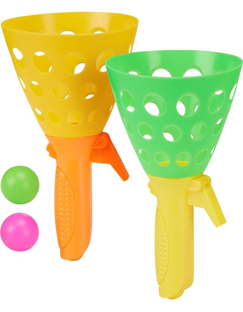 Vangbalspel met 2 shooters en 2 ballen 19x10,5x10,5cm