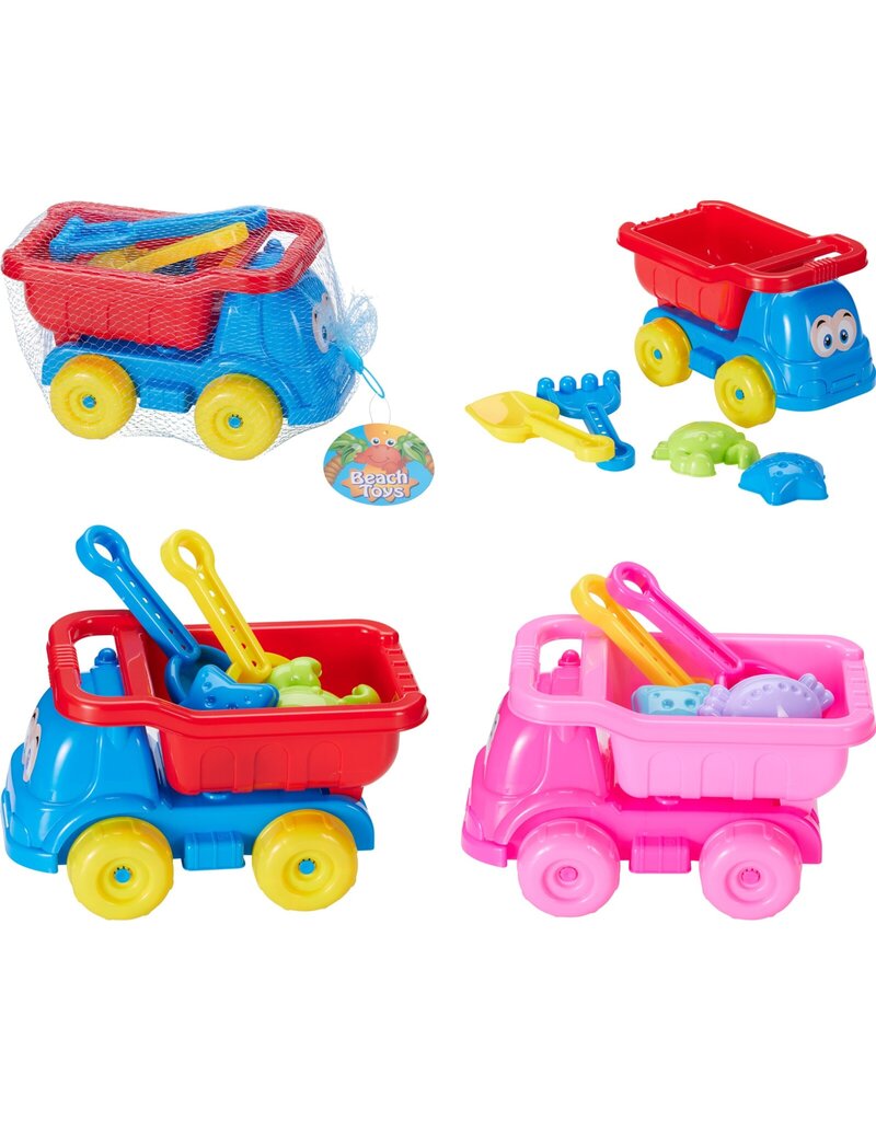 Strandset Truck 5 delig 25x14x15cm 2 assorti kleur
