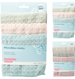 Microvezeldoek 30x30cm set van 3 stuks 2 assorti kleur