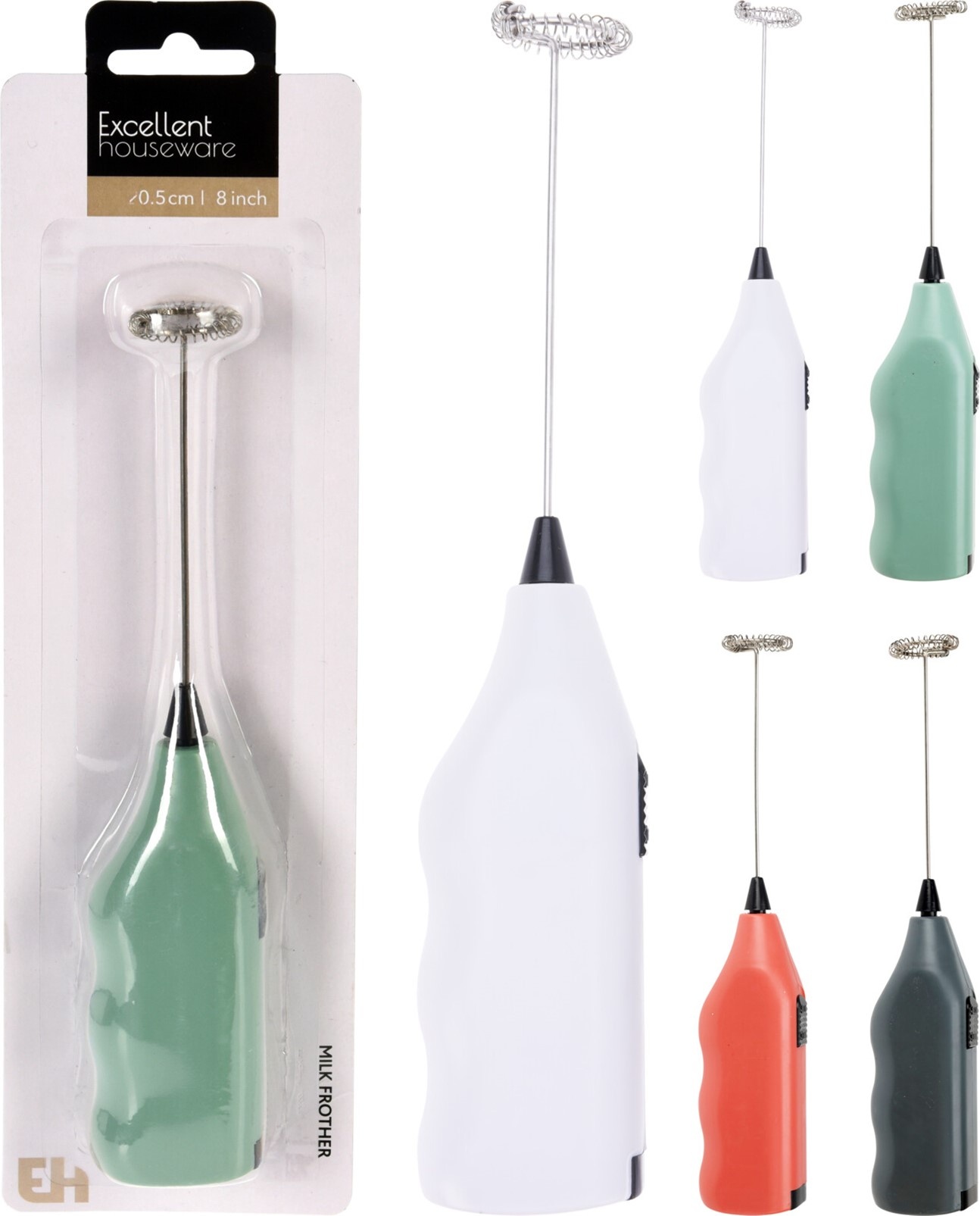 Cappucinoklopper 20cm. ⌀4cm 3 assorti kleur, foto 2 van 2