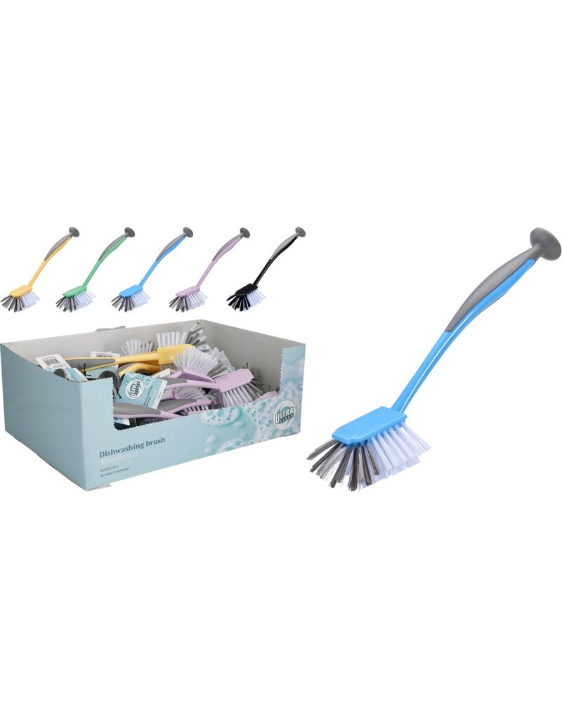 Afwasborstel 28cm. met zuignap 5 assorti kleur