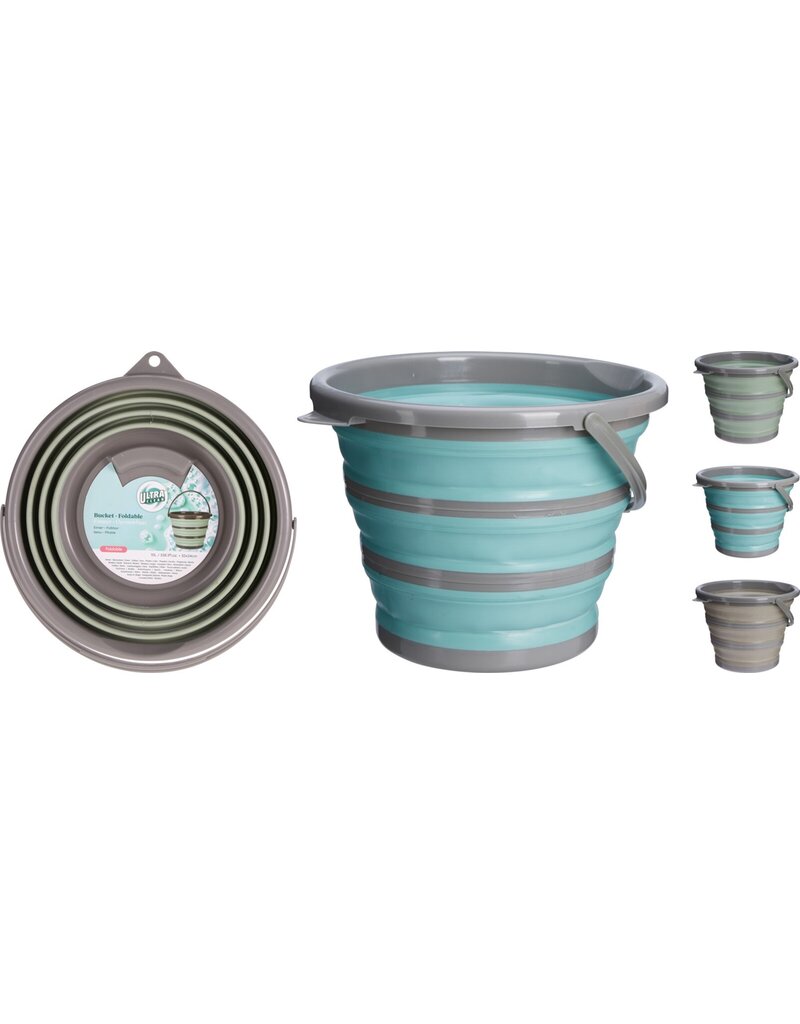 Emmer Opvouwaar PP/TPE 10 liter 3 assorti kleur