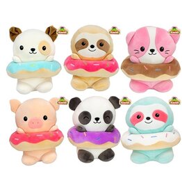 Pluche Kawaii Figuur met Donut 19cm 6 assorti