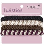 Sibel Sibel Twisties Haar Elastiek Dik 4 Stuks 3 Assorti Kleuren