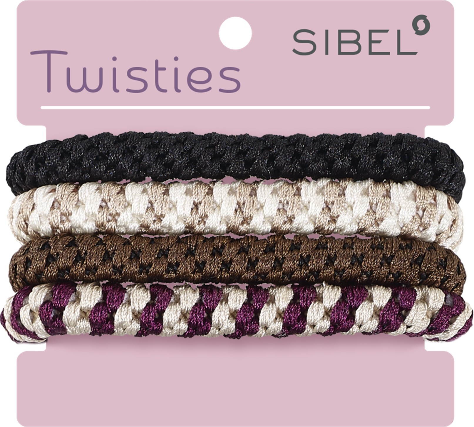 Sibel Sibel Twisties Haar Elastiek Dik 4 Stuks 3 Assorti Kleuren, foto 2 van 4