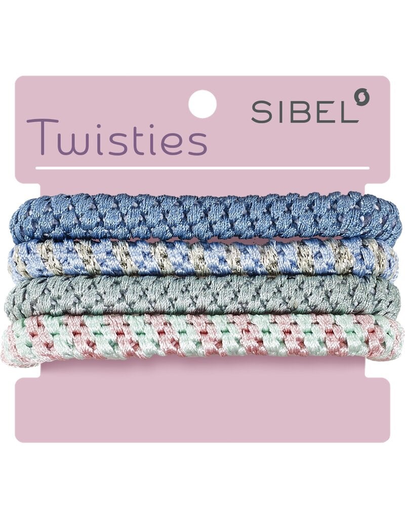 Sibel Sibel Twisties Haar Elastiek Dik 4 Stuks 3 Assorti Kleuren