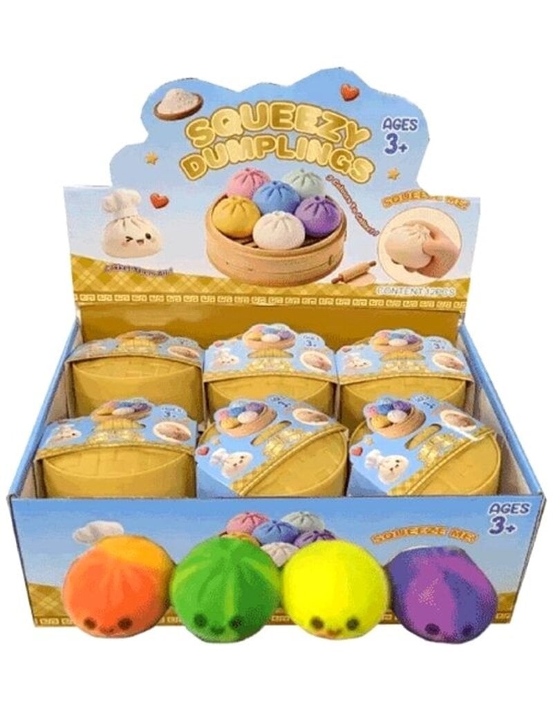 Squishy Dumpling TieDye 8,5cm in Mandje 4 assorti  - Leverbaar vanaf 1 mei 2026