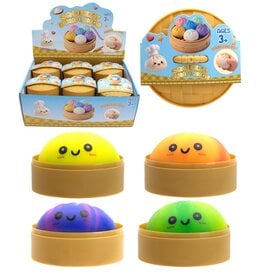 Squeezy Dumpling TieDye 8,5cm in Mandje assorti kleur