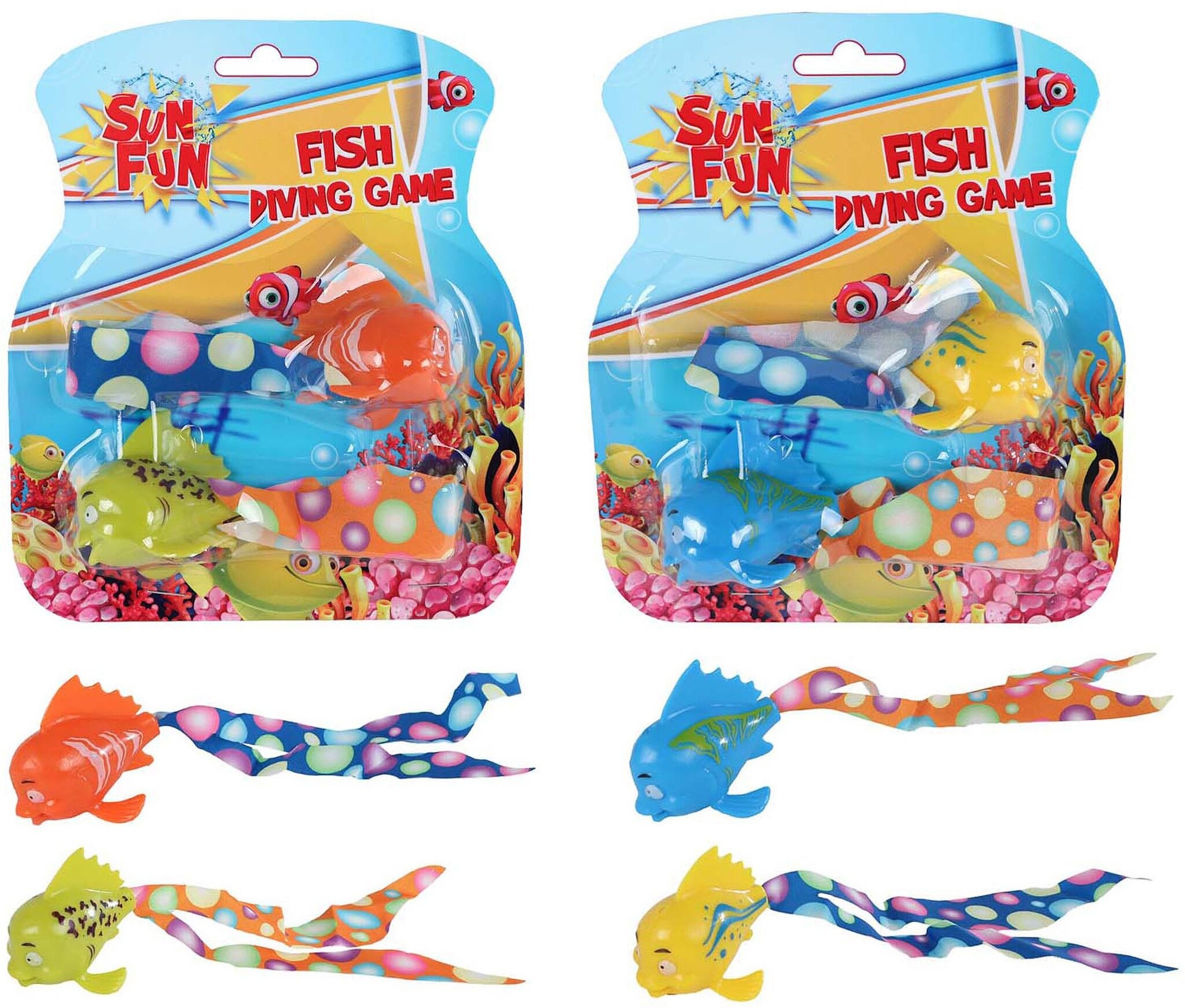 Sun Fun Duikspel Vissen 19cm 2 stuks 2 assorti
