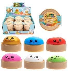 Squeezy Dumpling 9cm in Mandje assorti kleur