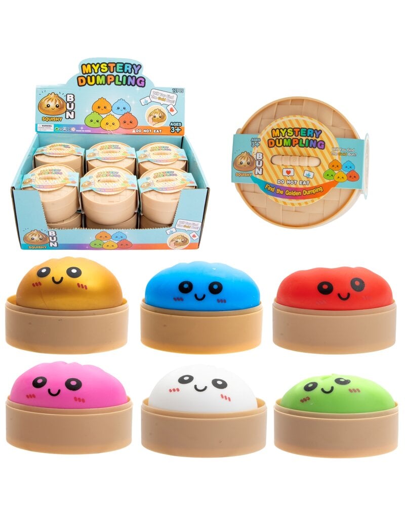 Squeezy Dumpling 9cm in Mandje assorti kleur