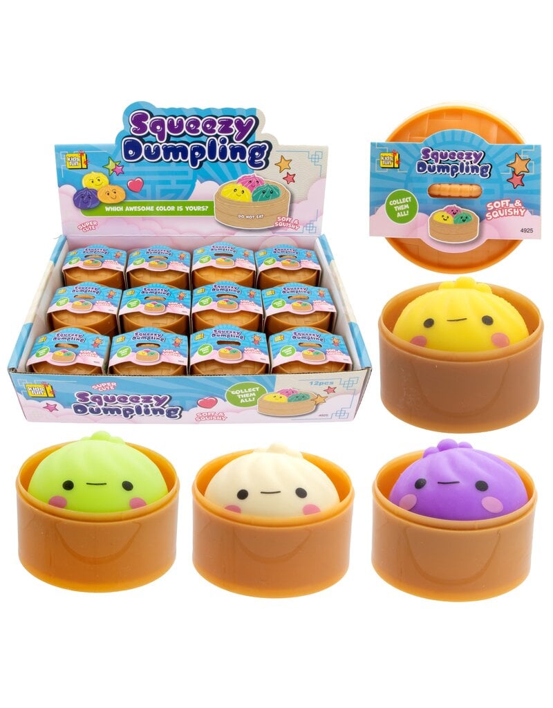 Squeezy Dumpling 5cm in Mandje assorti kleur