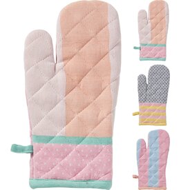Ovenhandschoen 32x16cm 3 assorti design