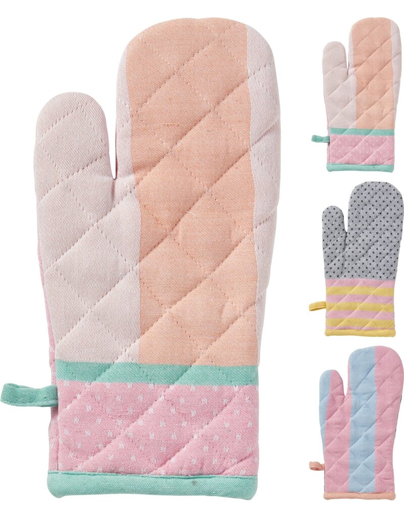 Ovenhandschoen 32x16cm 3 assorti design
