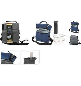 Koeltas 20,5x12x24 incl. Lunchbox en Fles 2 assorti kleur