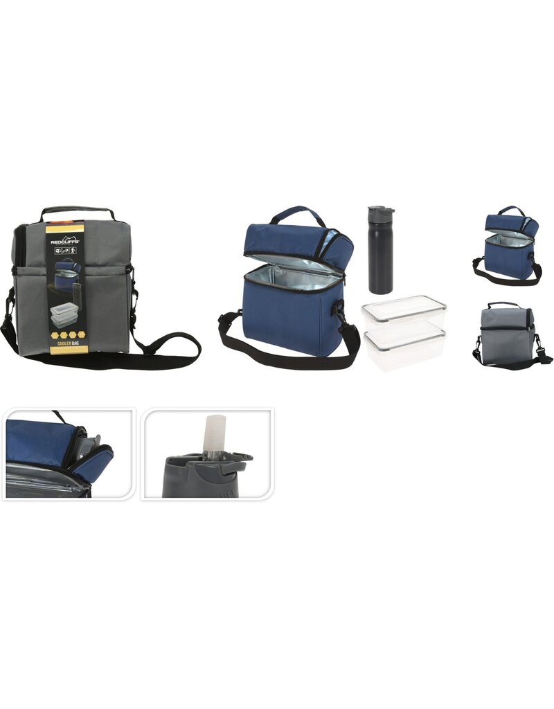 Koeltas 20,5x12x24 incl. Lunchbox en Fles 2 assorti kleur