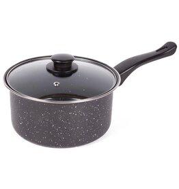 Steelpan 20cm + deksel marble non stick coating
