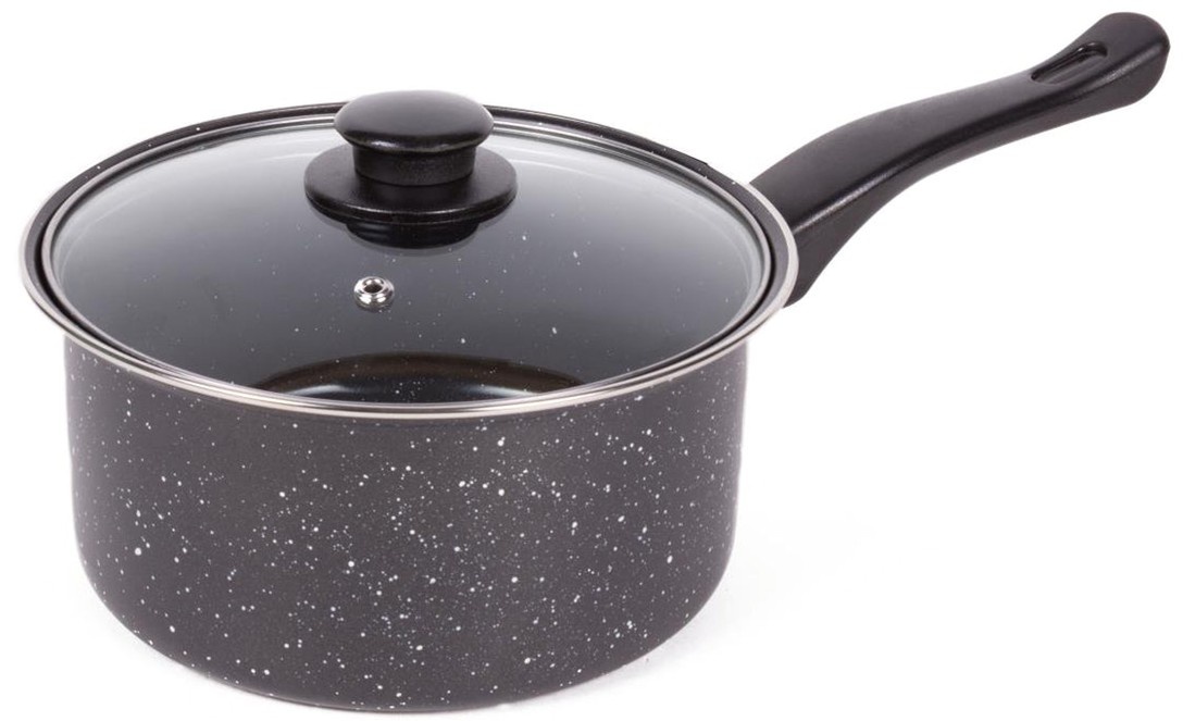 Steelpan 20cm + deksel marble non stick coating