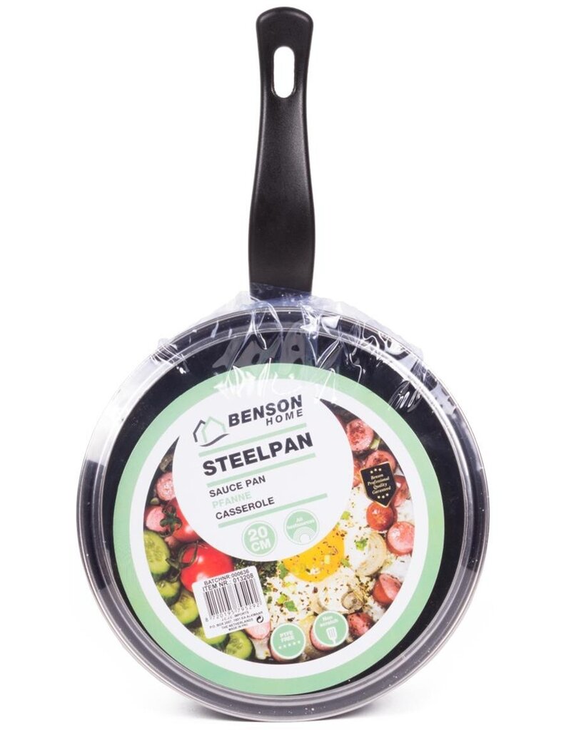 Steelpan 20cm + deksel marble non stick coating