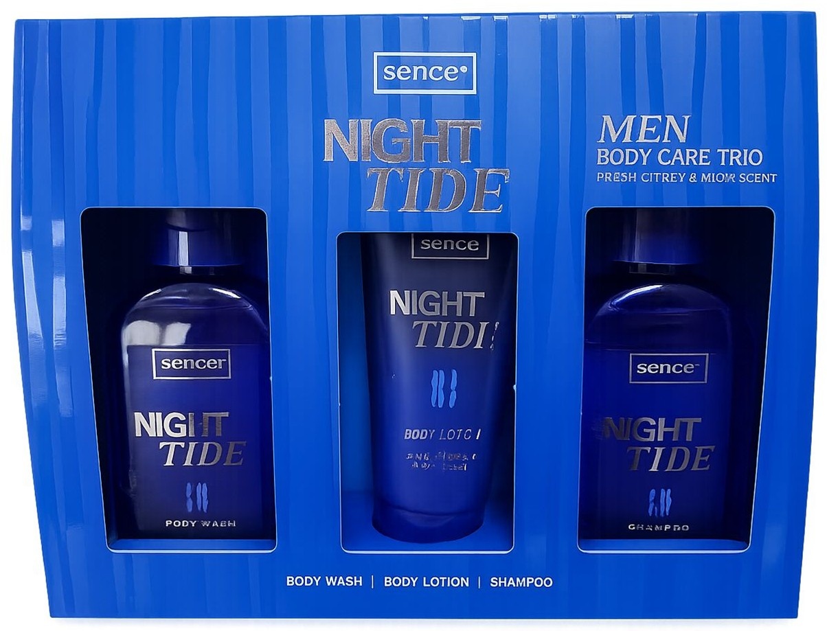 Sence Night Tide Giftset; Douche120ml,Shampoo120ml,Bodyl.60m