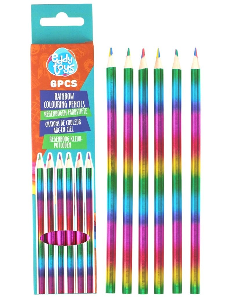4-in-1 Regenboog Kleurpotloden 17,5cm 6 stuks