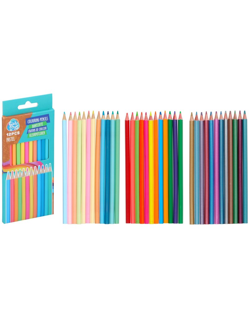 Kleurpotloden Metallic, Pastel of Neon 17,5cm 12 stuks
