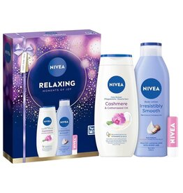 Nivea Relaxing Giftset: Douche 250ml, Bodylot.250ml+ lipbalm