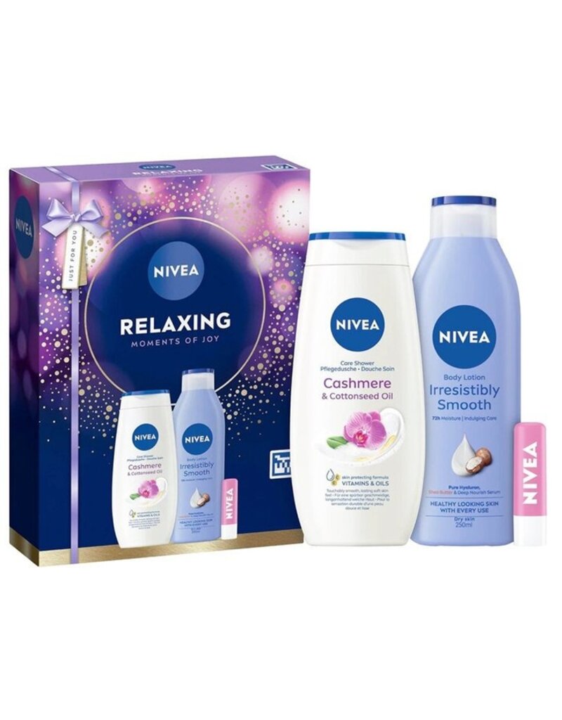 Nivea Relaxing Giftset: Douche 250ml, Bodylot.250ml+ lipbalm