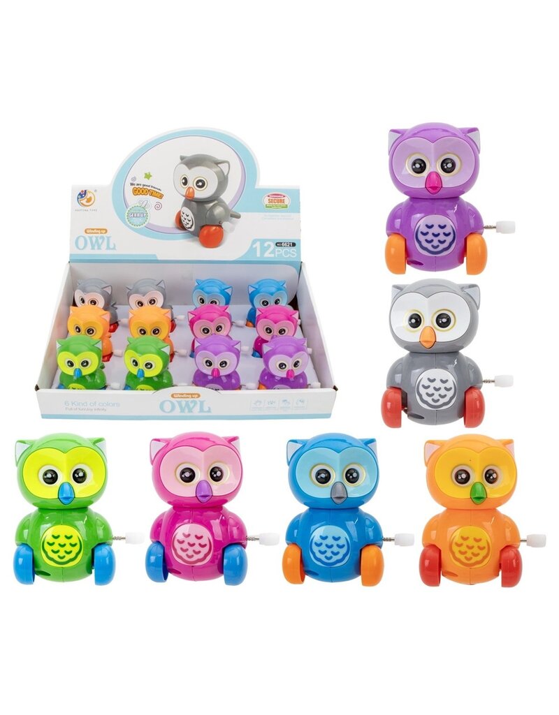 Opwind Uil 8cm 6 assorti kleur